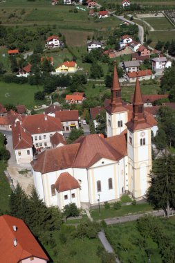Hırvatistan 'ın Pregrada kentinde Bakire Meryem Varsayımı Kilisesi