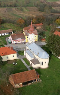 Hırvatistan 'ın Velika Pisanica kentinde Kilise ve İsa' nın Kutsal Kalbi