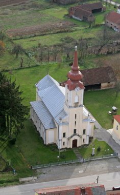 Hırvatistan 'ın Velika Pisanica kentinde Kilise ve İsa' nın Kutsal Kalbi
