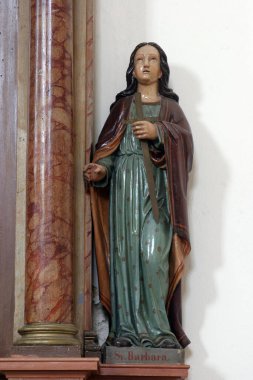 Aziz Barbara, Hırvatistan 'ın Lupoglav kentindeki Kutsanmış Agostino Kumarhanesinde Meryem Ana' nın mihrabına heykel dikildi.