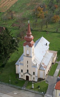 Hırvatistan 'ın Velika Pisanica kentinde Kilise ve İsa' nın Kutsal Kalbi