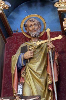 Havari Aziz Peter, Hırvatistan 'ın Zapresic kentindeki Aziz Peter Kilisesi' nin ana sunağında heykel.