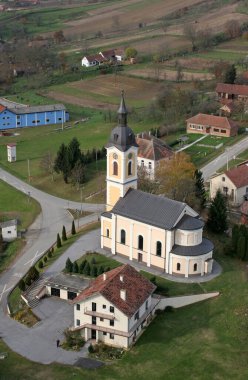 Hırvatistan 'ın Sandrovac kentinde Kutsal Bakire Meryem' in Ziyareti Kilisesi