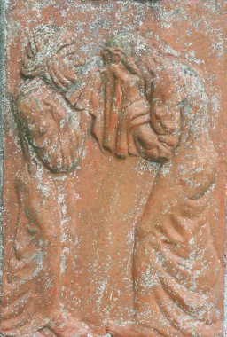 6. Haç İstasyonları Veronica, Hırvatistan 'ın Sutlanska Poljana kentindeki Aziz Anne kilisesi İsa' nın yüzünü siliyor.