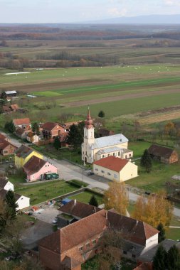 Hırvatistan 'ın Velika Pisanica kentinde Kilise ve İsa' nın Kutsal Kalbi
