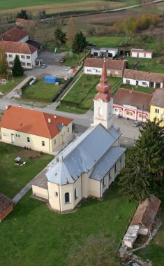 Hırvatistan 'ın Velika Pisanica kentinde Kilise ve İsa' nın Kutsal Kalbi