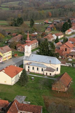 Hırvatistan 'ın Velika Pisanica kentinde Kilise ve İsa' nın Kutsal Kalbi