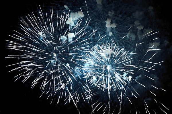 Beautiful fireworks in the night sky — Stock Photo, Image