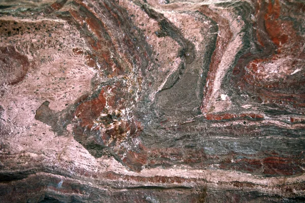 Natürlicher Gesteinshintergrund - Hämatit in Calcit und Jaspis — Stockfoto
