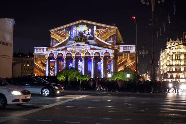 Teatro Bolshoi en el festival Círculo de Luz en Moscú — Foto de Stock