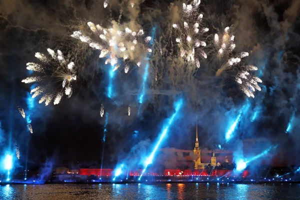 Celebration Scarlet Sails show during White Nights Festival — Stock Photo, Image