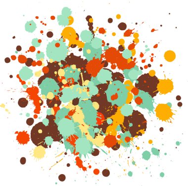 Vektör arka plan renkli noktalar ve spreyler