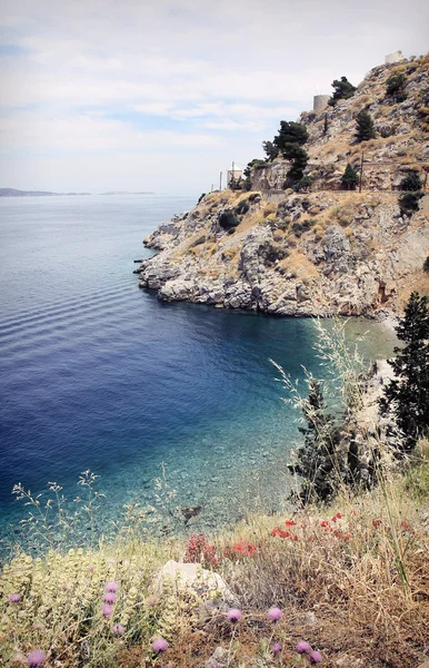 Landschap in Hydra, een Grieks eiland — Stockfoto