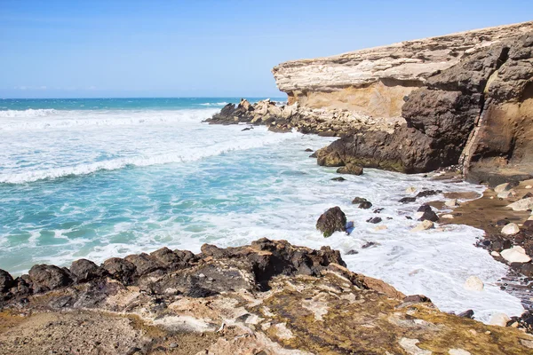 Plaża La Pared na południowo-zachodnim wybrzeżu wyspy Fuerteventura — Zdjęcie stockowe