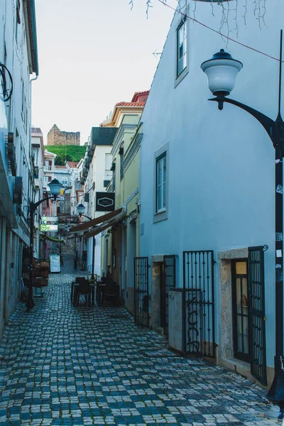Alte Fußgängerzone Der Portugiesischen Stadt Alcobasa — Stockfoto