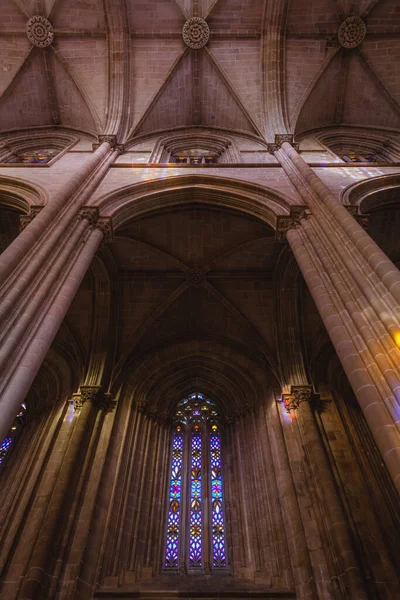 Dans Hall Ancien Monastère Portugais Nuit — Photo