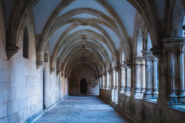 Medieval Corridor Portuguese Monastery Stock Photo
