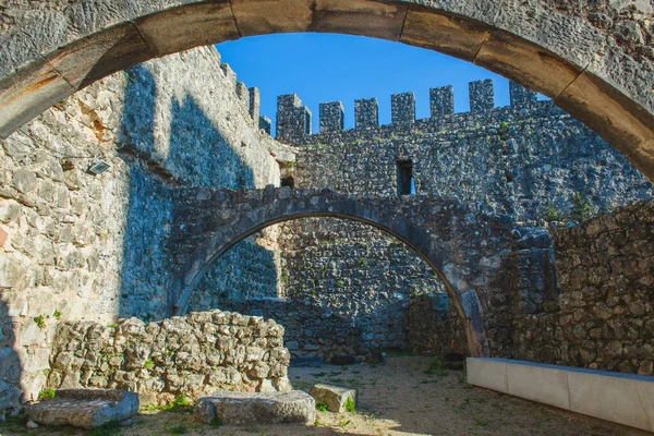 Stone Arcs Old Medieval Portuguese Castle — Stock Photo, Image