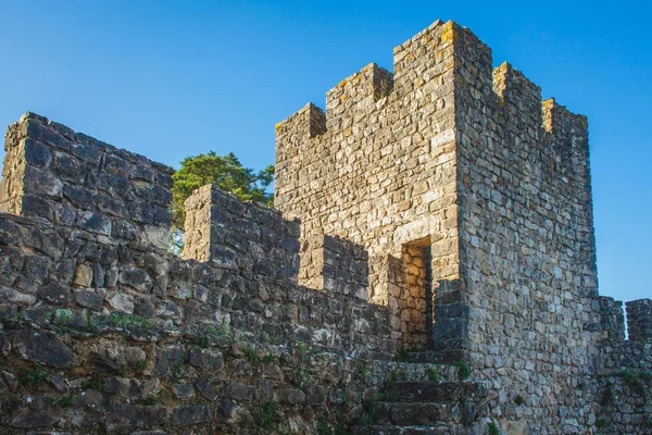 View Mediaval Portuguese Castle Walls Tower — Stock Photo, Image