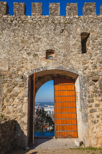 Doors Mediaval Portugal Castle Sunny Day — Stock Photo, Image