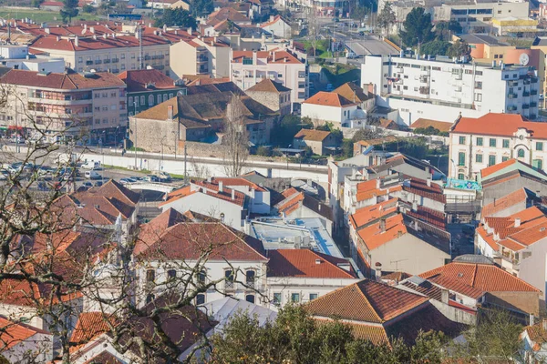 Vista Sobre Uma Pequena Cidade Portuguesa Das Muralhas Castelo Pela — Fotografia de Stock