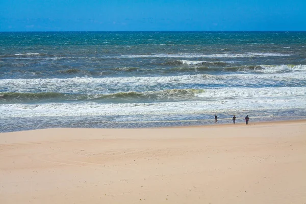Strandwacht Stoel Aan Zandkust Van Atlantische Oceaan — Stockfoto
