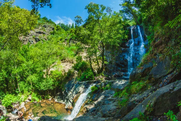 Cascade Sur Une Petite Rivière Montagne Centre Portugal — Photo