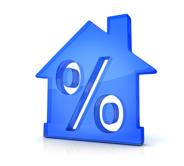 Blue home percent — Stock Photo, Image