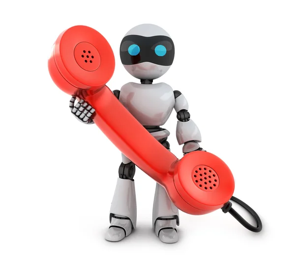 Teléfono viejo y robot — Foto de Stock