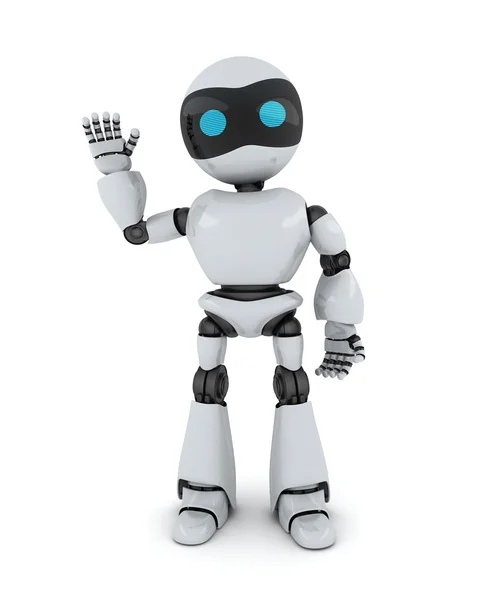 Robot i znak Witam — Zdjęcie stockowe