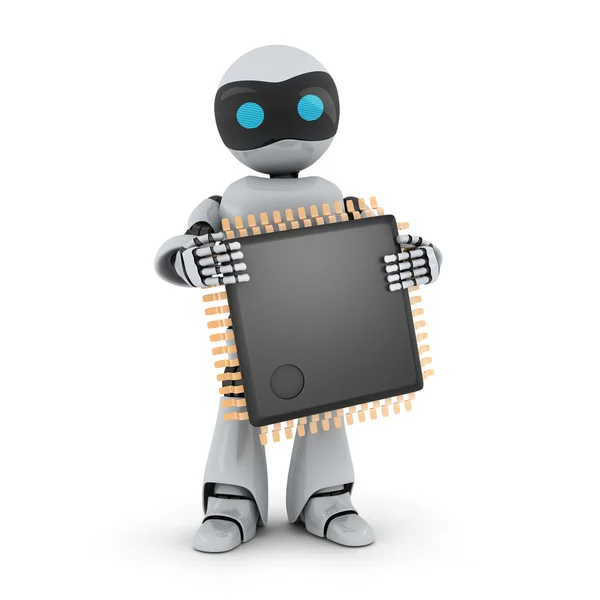 Robot och cpu — Stockfoto