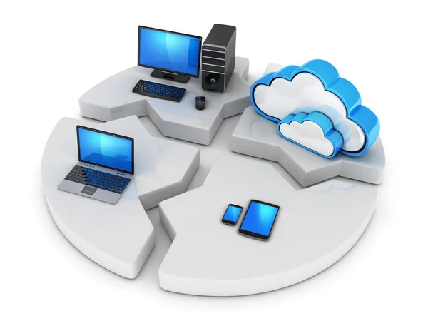 Il concetto astratto di cloud storage — Foto Stock