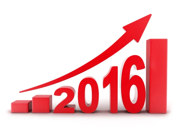 Red arrow up 2016 — Stock Photo, Image