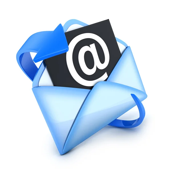 Синий символ электронной почты — стоковое фото