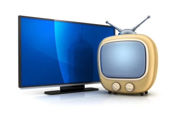 Oude en moderne Tv — Stockfoto