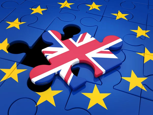 Abstrakt sönderfall Euro unionen och Storbritannien — Stockfoto