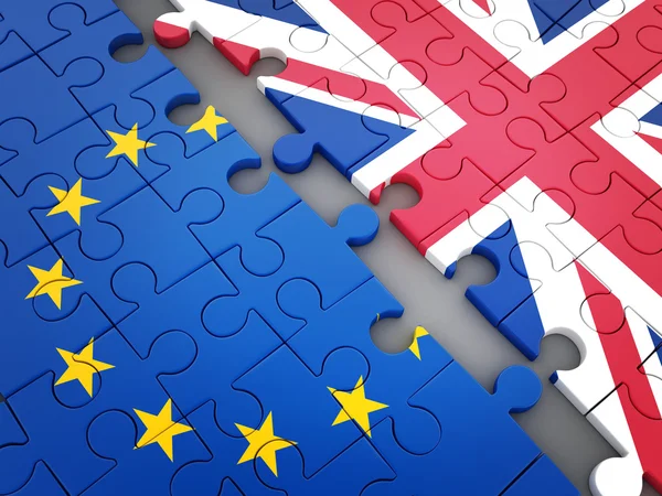 Abstrakt sönderfall Euro unionen och Storbritannien — Stockfoto