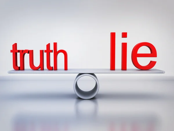 Abstrakt balans sanning och lögn — Stockfoto