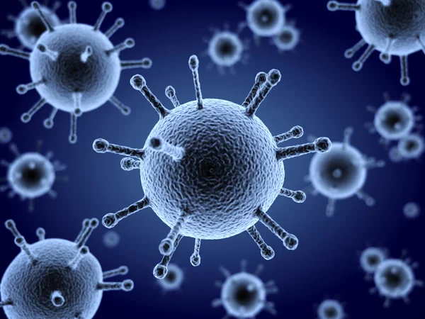 Багато вірусів синій — стокове фото