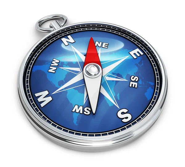Синій магнітний компас — стокове фото