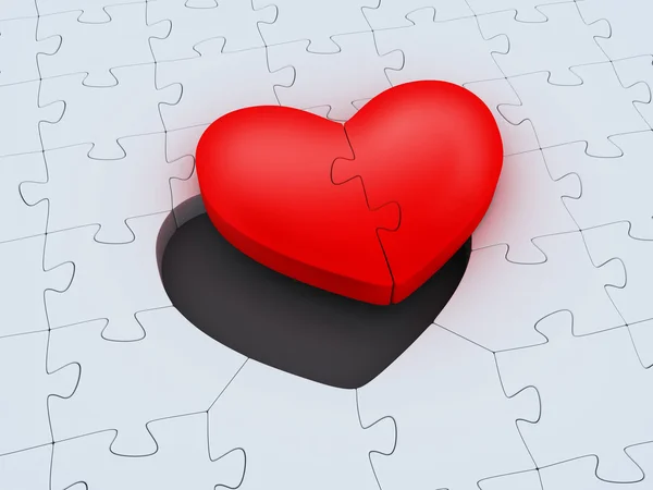 Astratto un puzzle cuore — Foto Stock