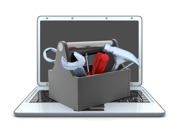 Laptop and repair — Stock Photo, Image