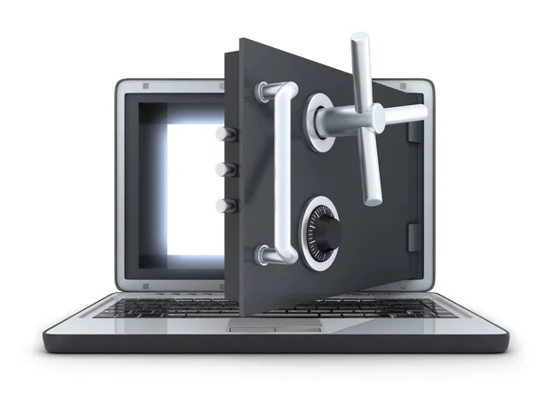 Laptop safe, view front — Stock Photo, Image