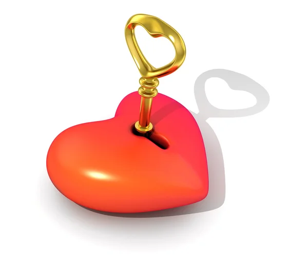 Abstract heart and key — Stock Photo, Image