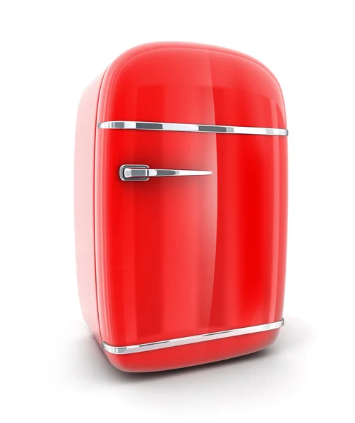 Gammal röd kylskåp — Stockfoto