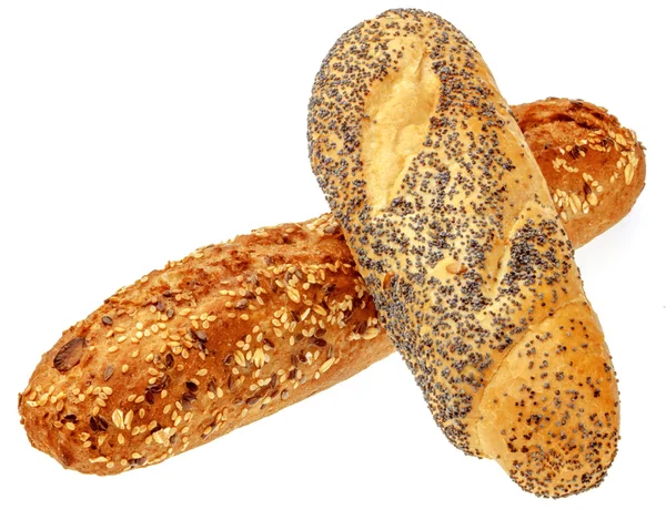 Taze Buns üzerinde beyaz izole.