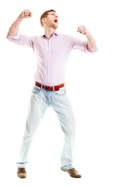 Kızgın işadamı tam uzunlukta izole