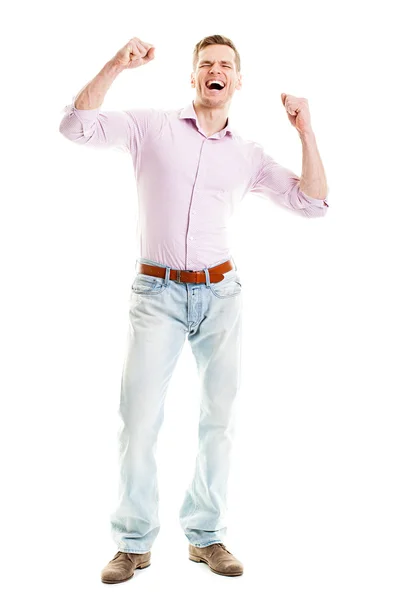 Happy man isolated full body — Stock Photo, Image