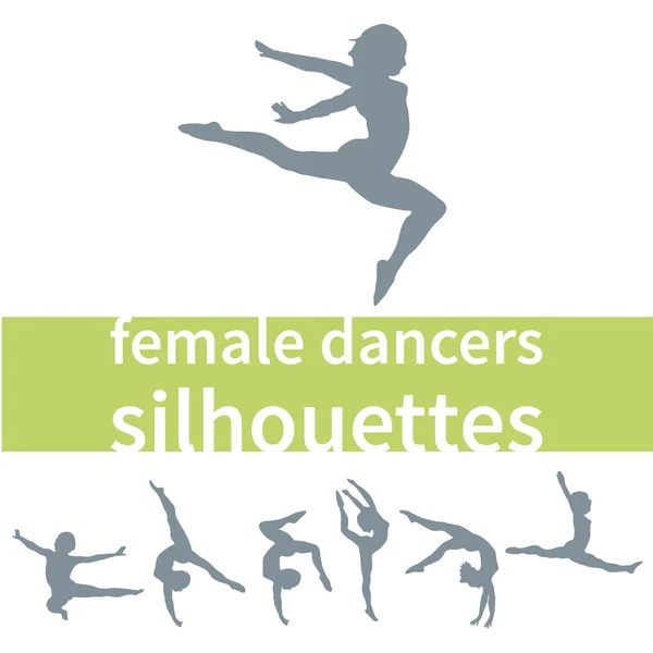 Female dancers silhouettes Royalty Free Stock Vectors