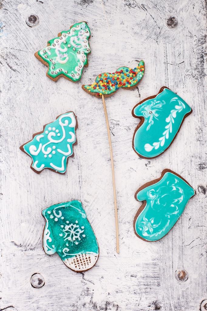 Christmas cookies on a white background vintage